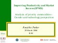 Analysis of priority commodities — Gender and technology perspectives