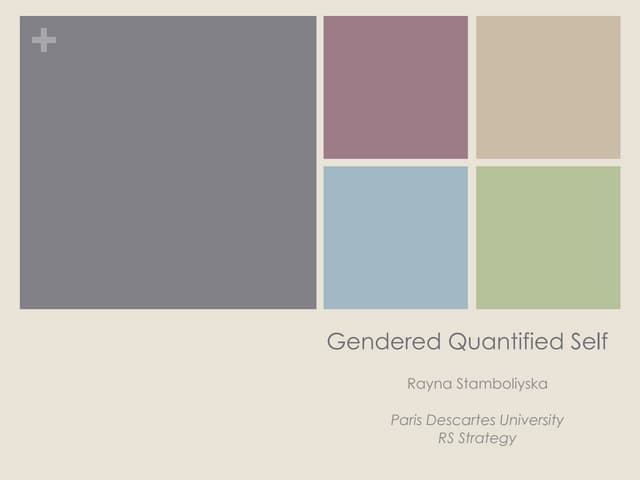 Gendered Quantified Self: my talk a...