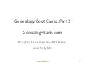 Using GenealogyBank - Genealogy Boot Camp Part 2