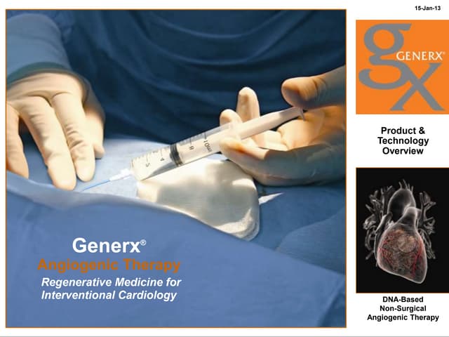 Cardium Therapeutics Generx Presentation January 2013