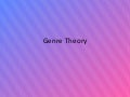 Genre theory (2)