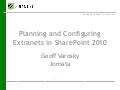 Planning and Configuring Extranets in SharePoint 2010