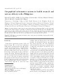 Geographical information systems in health research and services delivery in the philippines