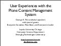 George Thiruvathukal, User Experiences with Plone Content Management 
