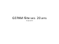 Gepam fête ses  20 ans
