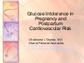Gestational Glucose Intolerance and Metabolic Syndrome