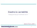 Gestire la Variabilità 
