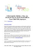 Gifted autistic children   here are practical ways to teach social skills to your child with aspergers