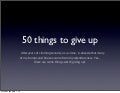 50 Things to Give Up