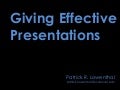 Giving Effective Presentations