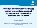 Overview on framework and issues related to prioritising peatland restoration and conservation activities on a UK scale, and link to VNN challenges 1 and 3