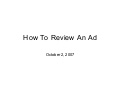 GMA: How To Review An Ad