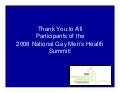 Gmhs Closing Plenary The 2009 Gay Men’S Health Agenda