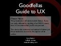 Goodfellas Guide to UX