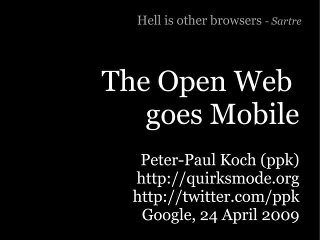 Google presentation: The Open Web goes mobile