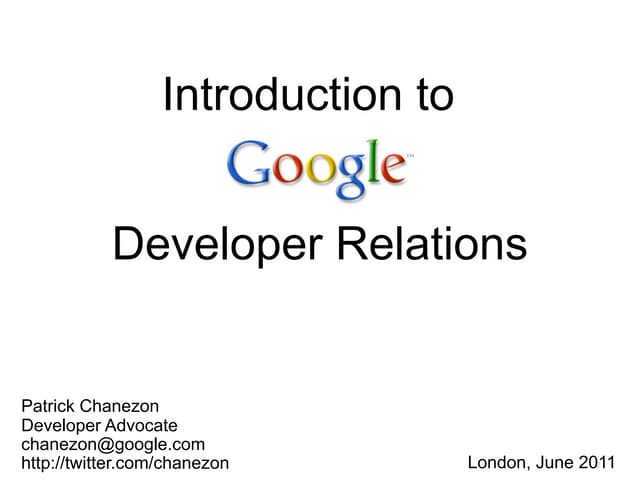 Introduction to Google Developer Re...