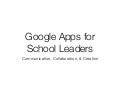 Google Apps for School Leaders