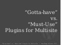 Gotta have vs must use plugins for WordPress multisite