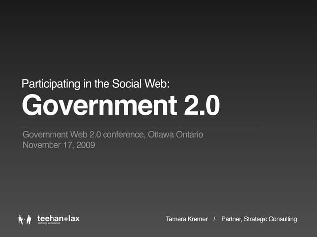 Getting started in the social web: Government 2.0