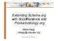 Extending schema.org with GoodRelations and www.productontology.org