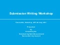 Submission Writing Workshop Townsville 26 February 2011