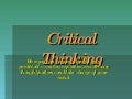 Critical Thinking 1