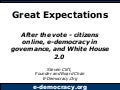 Great Expectations: After the vote - citizens online, e-democracy in governance, and White House 2.0