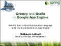 Groovy and Grails in Google App Engine