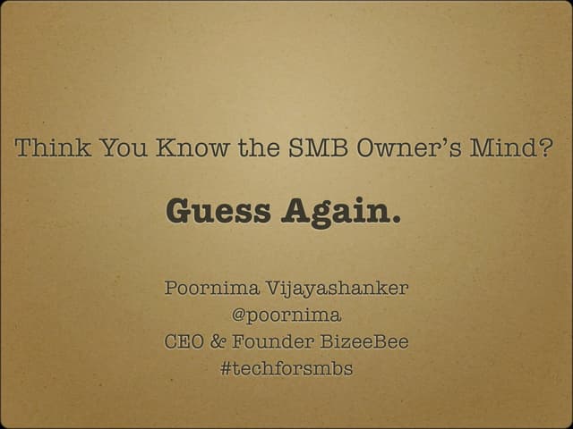 Think You Know the SMB Owner's Mind...