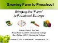 Growing Farm to Preschool: Bringing the “Farm” to Preschool Settings 