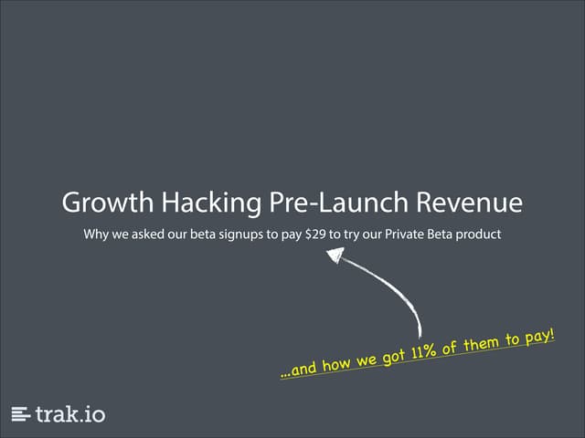 Growth Hacking Pre-Launch Revenue, ...