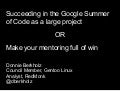 Succeeding in the Google Summer of Code as a large project