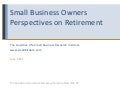 Small Business OwnersPerspectives on Retirement