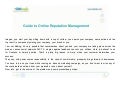 Guide to online reputation management