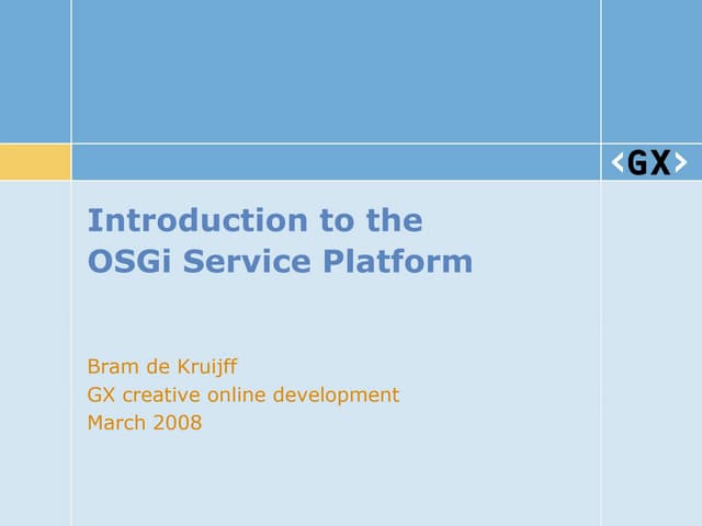 OSGi tech session