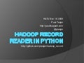 Hadoop Record Reader In Python