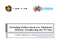 Providing Online Access to Television History