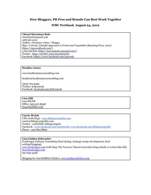 How Bloggers, PR Pros and Brands Ca...