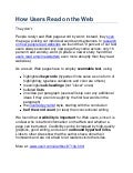 Handout from Keep It Short & Simple: Writing For The Web (Lindsey Patten)