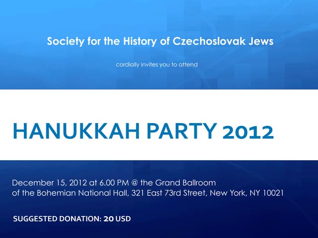 Hanukkah Party 2012 invitation