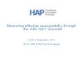 HAP - Measuring Effectiveness in international development