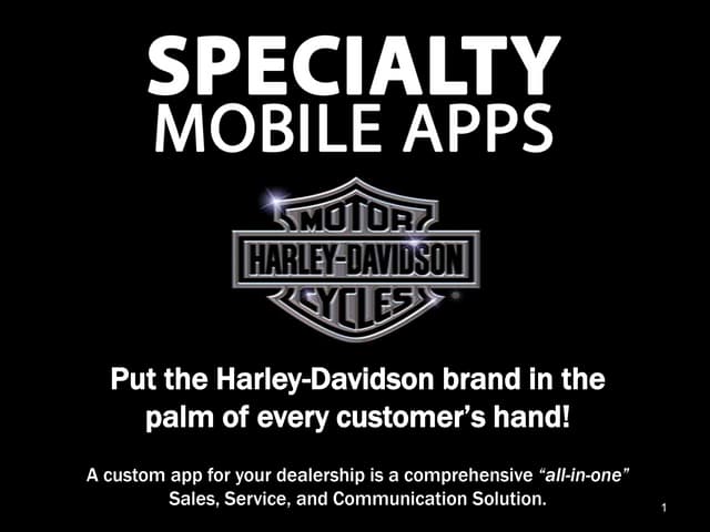 Specialty Mobile Apps for Harley Davidson