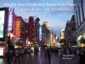 Insights from Conducting Research in China