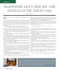 Harvesting lifes true joy and success at the end of 2010 affluent magazine