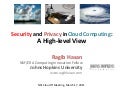 Security and Privacy in Cloud Computing - a High-level view