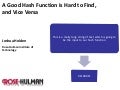 A Good Hash Function is Hard to Find, and Vice Versa