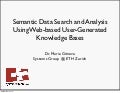 Semantic Data Search and Analysis Using Web-based User-Generated Knowledge Bases