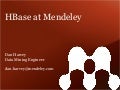 HBase at Mendeley