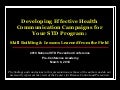 Developing Effective Health Communication Campaigns for Your STD Program