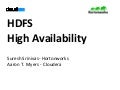HDFS NameNode High Availability